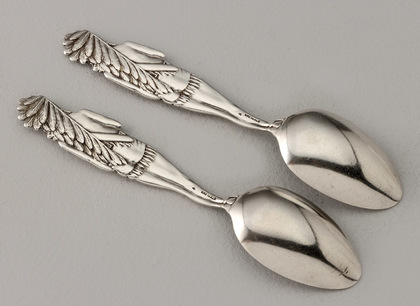 Full Figural Indian Sterling Silver Souvenir Spoons (Pair) - Mudlavia, Kramer
